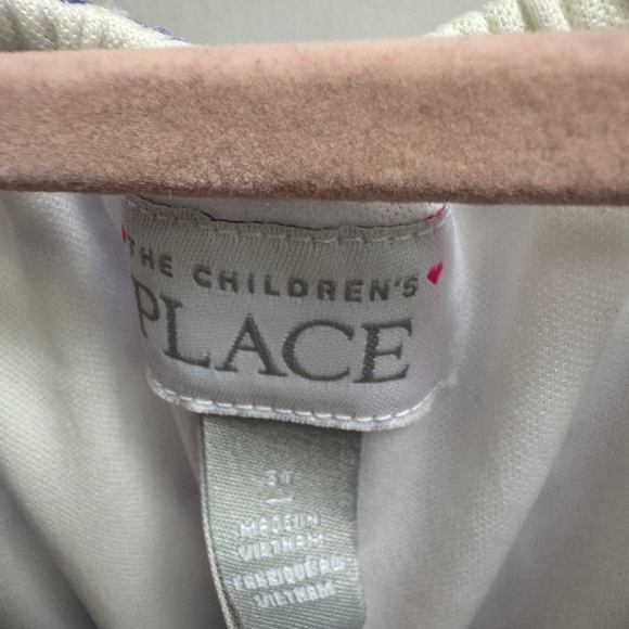 The Children's Place 3T Girls Swiss Fuzzy Dot Purple Floral Short Sleeve Dress - Picture 3 of 4